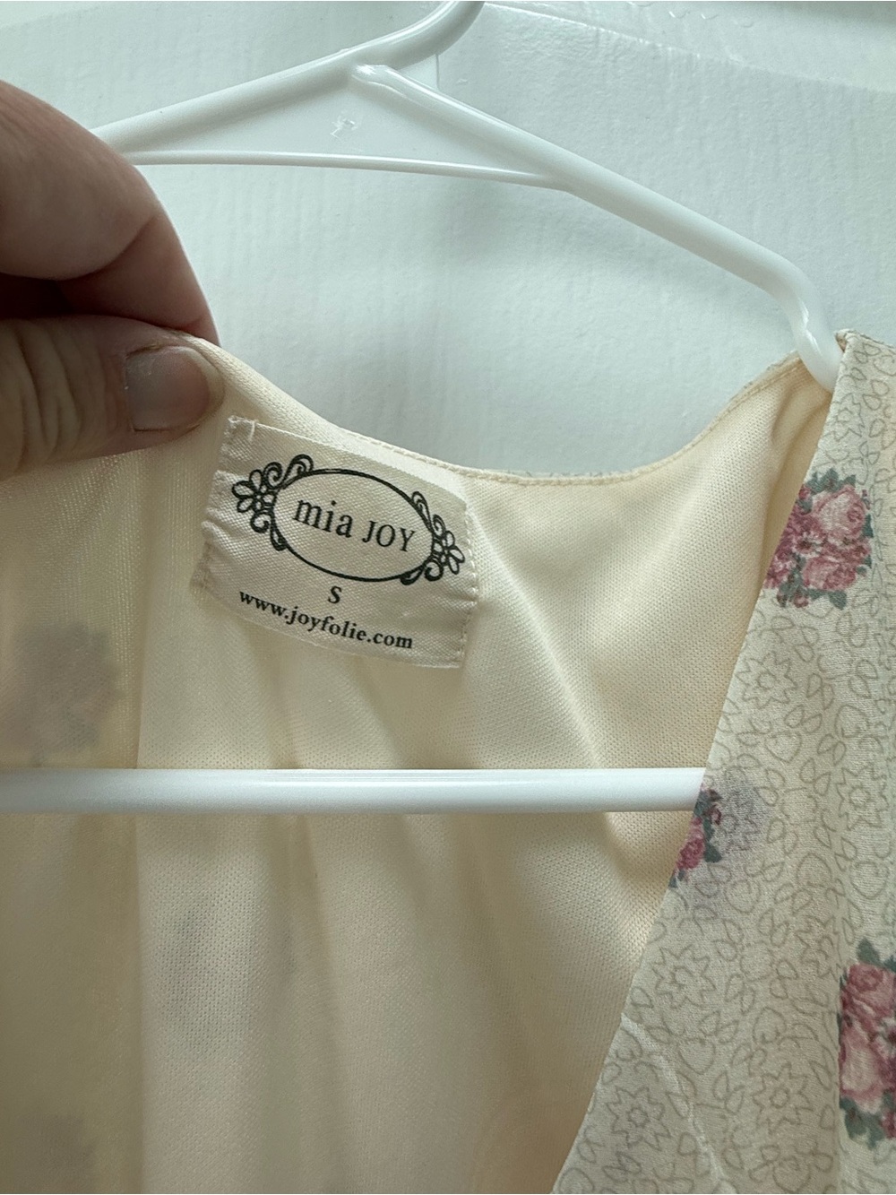 Joyfolie Cream Maxi Dress with Rose Pink Dot Print - Picture 2 of 3